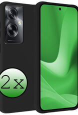 BASEY. Hoes Geschikt voor OPPO A79 Hoesje Siliconen Back Cover Case - Hoesje Geschikt voor OPPO A79 Hoes Cover Hoesje - Zwart - 2 Stuks