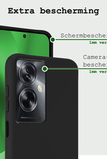 BASEY. Hoes Geschikt voor OPPO A79 Hoesje Siliconen Back Cover Case - Hoesje Geschikt voor OPPO A79 Hoes Cover Hoesje - Zwart - 2 Stuks