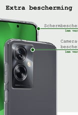 BASEY. Hoes Geschikt voor OPPO A79 Hoesje Siliconen Back Cover Case Met Screenprotector - Hoesje Geschikt voor OPPO A79 Hoes Cover Hoesje - Transparant