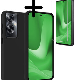 BASEY. BASEY. OPPO A79 Hoesje Siliconen Met Screenprotector - Zwart