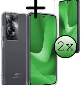 BASEY. BASEY. OPPO A79 Hoesje Siliconen Met 2x Screenprotector - Transparant