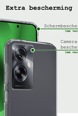 BASEY. Hoes Geschikt voor OPPO A79 Hoesje Siliconen Back Cover Case Met 2x Screenprotector - Hoesje Geschikt voor OPPO A79 Hoes Cover Hoesje - Transparant