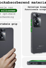 BASEY. Hoes Geschikt voor OPPO A79 Hoesje Siliconen Back Cover Case Met 2x Screenprotector - Hoesje Geschikt voor OPPO A79 Hoes Cover Hoesje - Transparant