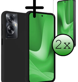 BASEY. BASEY. OPPO A79 Hoesje Siliconen Met 2x Screenprotector - Zwart