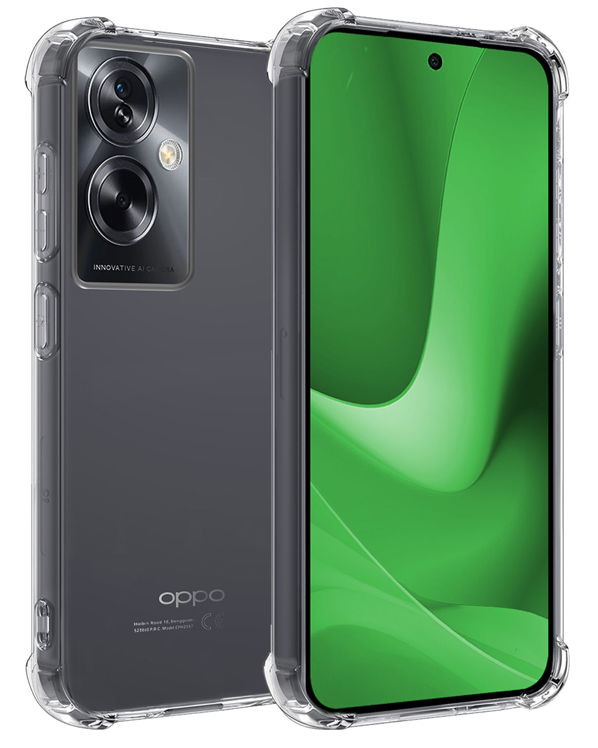 BASEY. Hoes Geschikt voor OPPO A79 Hoesje Shock Proof Case Hoes Siliconen - Hoesje Geschikt voor OPPO A79 Hoes Cover Shockproof - Transparant
