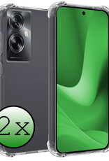 BASEY. Hoes Geschikt voor OPPO A79 Hoesje Shock Proof Case Hoes Siliconen - Hoesje Geschikt voor OPPO A79 Hoes Cover Shockproof - Transparant - 2 Stuks