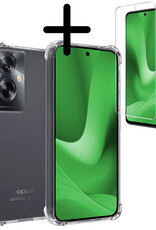 BASEY. Hoes Geschikt voor OPPO A79 Hoesje Shock Proof Case Hoes Siliconen Met Screenprotector - Hoesje Geschikt voor OPPO A79 Hoes Cover Shockproof - Transparant