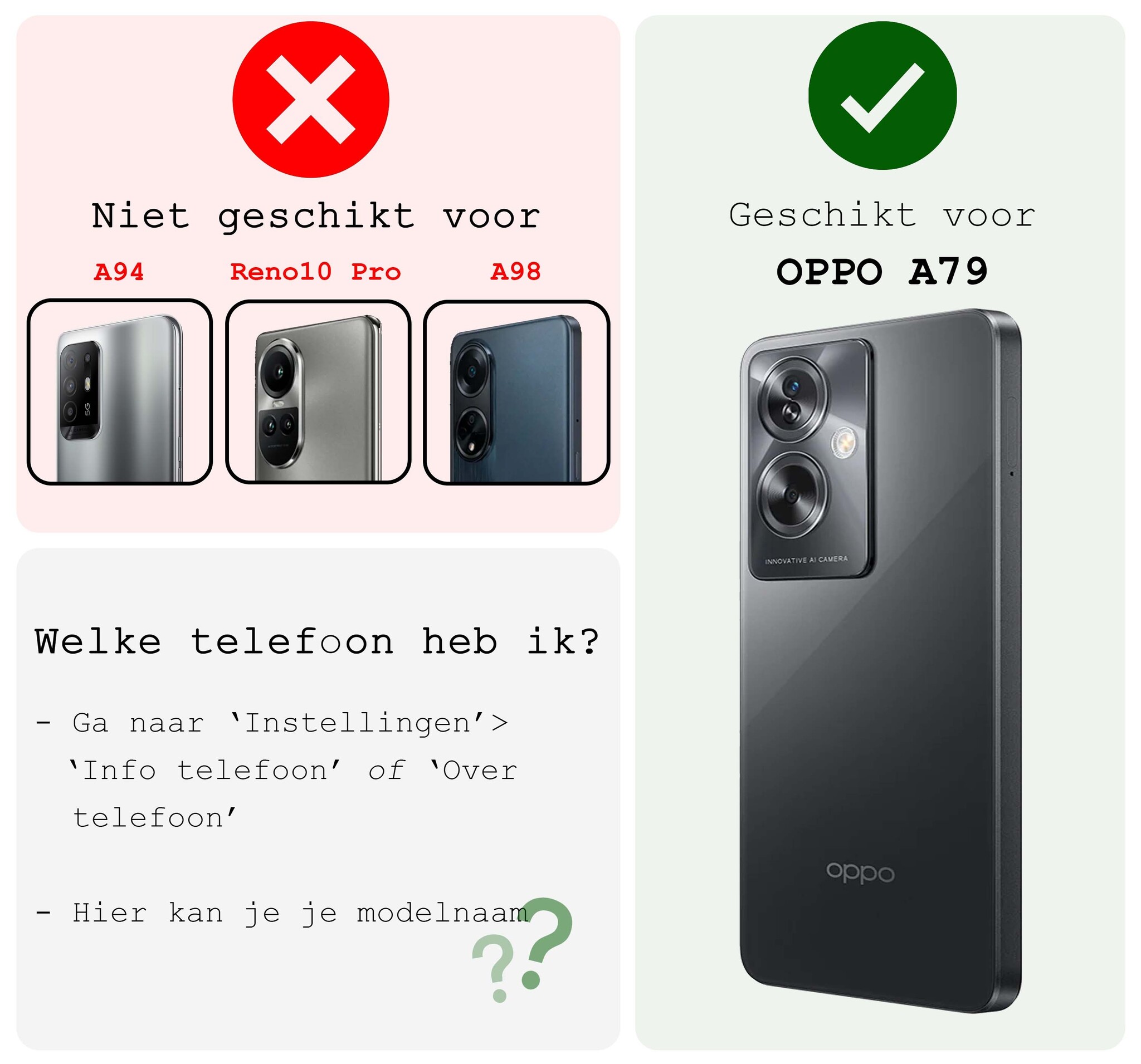 BASEY. Hoes Geschikt voor OPPO A79 Hoesje Shock Proof Case Hoes Siliconen Met Screenprotector - Hoesje Geschikt voor OPPO A79 Hoes Cover Shockproof - Transparant