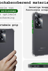 BASEY. Hoes Geschikt voor OPPO A79 Hoesje Shock Proof Case Hoes Siliconen Met Screenprotector - Hoesje Geschikt voor OPPO A79 Hoes Cover Shockproof - Transparant