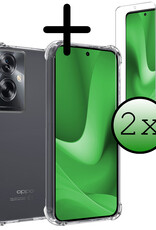 BASEY. Hoes Geschikt voor OPPO A79 Hoesje Shock Proof Case Hoes Siliconen Met 2x Screenprotector - Hoesje Geschikt voor OPPO A79 Hoes Cover Shockproof - Transparant