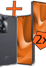 Nomfy Hoesje Geschikt voor OPPO A79 Hoesje Shock Proof Cover Case Shockproof Met 2x Screenprotector - Hoes Geschikt voor OPPO A79 Hoes Siliconen Back Case - Transparant