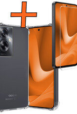 Nomfy Hoesje Geschikt voor OPPO A79 Hoesje Shock Proof Cover Case Shockproof Met Screenprotector - Hoes Geschikt voor OPPO A79 Hoes Siliconen Back Case - Transparant