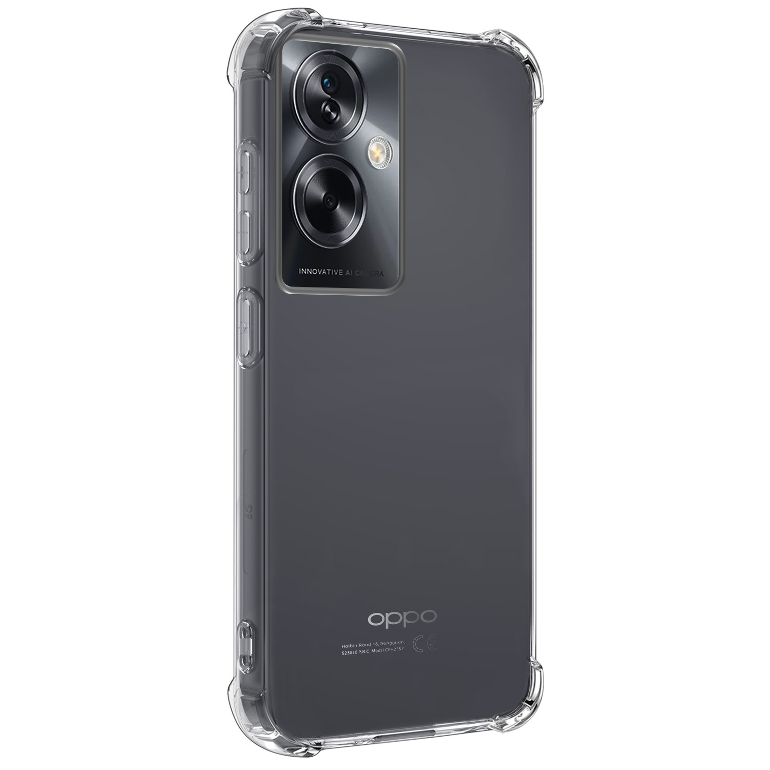 Nomfy Hoesje Geschikt voor OPPO A79 Hoesje Shock Proof Cover Case Shockproof Met Screenprotector - Hoes Geschikt voor OPPO A79 Hoes Siliconen Back Case - Transparant