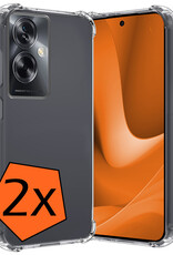 Nomfy Hoesje Geschikt voor OPPO A79 Hoesje Shock Proof Cover Case Shockproof - Hoes Geschikt voor OPPO A79 Hoes Siliconen Back Case - Transparant - 2 PACK