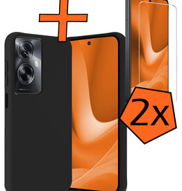 Nomfy Nomfy OPPO A79 Hoesje Siliconen Met 2x Screenprotector - Zwart