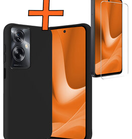 Nomfy Nomfy OPPO A79 Hoesje Siliconen Met Screenprotector - Zwart
