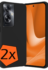 Nomfy Hoesje Geschikt voor OPPO A79 Hoesje Siliconen Cover Case - Hoes Geschikt voor OPPO A79 Hoes Back Case - 2-PACK - Zwart