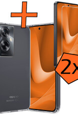 Nomfy Hoesje Geschikt voor OPPO A79 Hoesje Siliconen Cover Case Met 2x Screenprotector - Hoes Geschikt voor OPPO A79 Hoes Back Case - Transparant