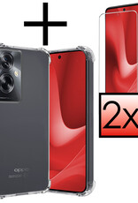 NoXx Hoes Geschikt voor OPPO A79 Hoesje Siliconen Cover Shock Proof Back Case Shockproof Hoes Met 2x Screenprotector - Transparant