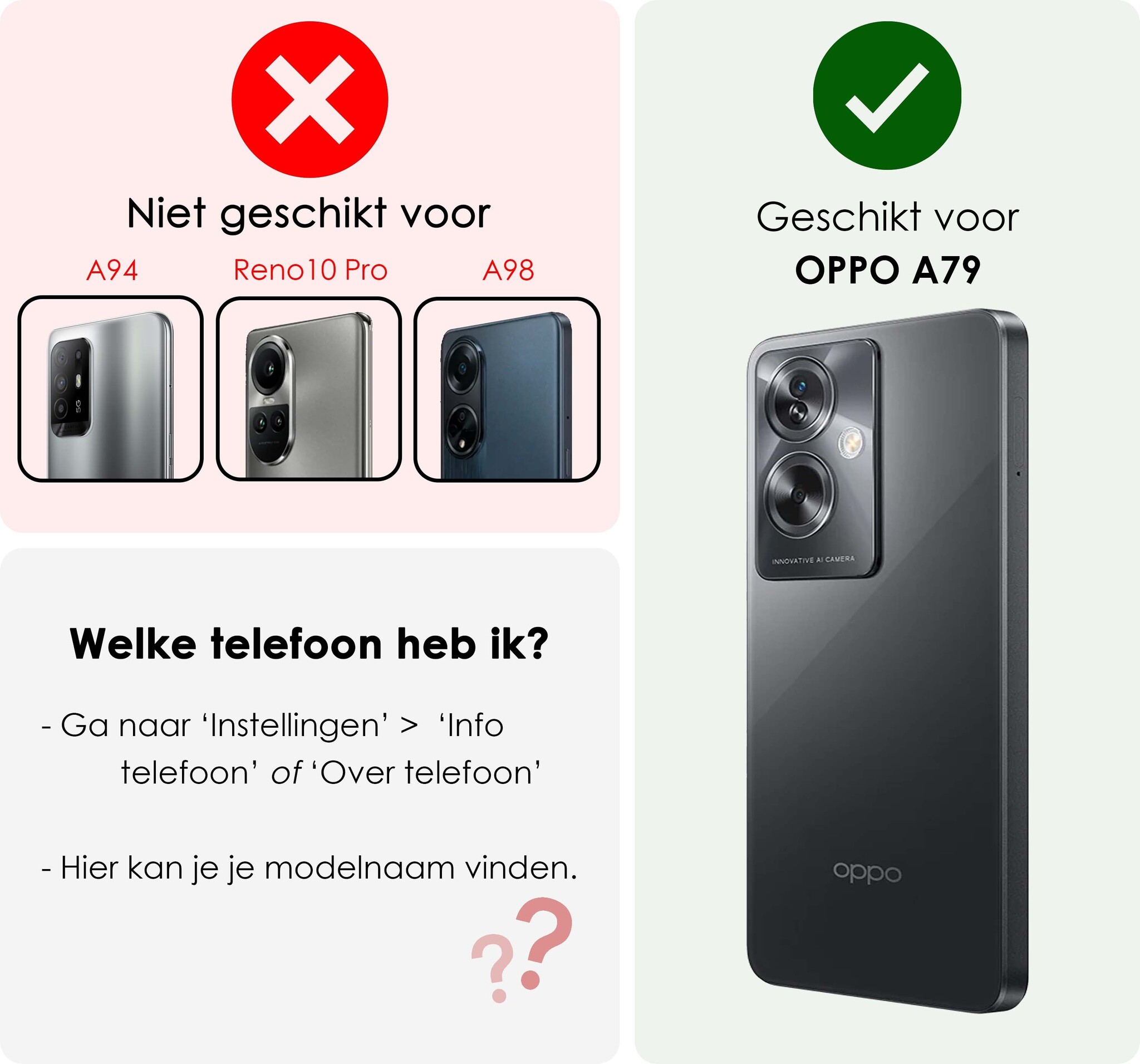 NoXx Hoes Geschikt voor OPPO A79 Hoesje Siliconen Cover Shock Proof Back Case Shockproof Hoes Met 2x Screenprotector - Transparant