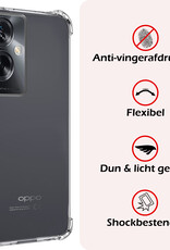 NoXx Hoes Geschikt voor OPPO A79 Hoesje Siliconen Cover Shock Proof Back Case Shockproof Hoes Met 2x Screenprotector - Transparant