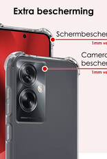 NoXx Hoes Geschikt voor OPPO A79 Hoesje Siliconen Cover Shock Proof Back Case Shockproof Hoes Met 2x Screenprotector - Transparant
