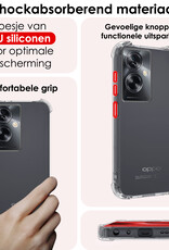 NoXx Hoes Geschikt voor OPPO A79 Hoesje Siliconen Cover Shock Proof Back Case Shockproof Hoes Met 2x Screenprotector - Transparant