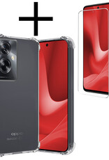 NoXx Hoes Geschikt voor OPPO A79 Hoesje Siliconen Cover Shock Proof Back Case Shockproof Hoes Met Screenprotector - Transparant
