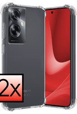 NoXx Hoes Geschikt voor OPPO A79 Hoesje Siliconen Cover Shock Proof Back Case Shockproof Hoes - Transparant - 2x