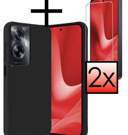 NoXx NoXx OPPO A79 Hoesje Siliconen Met 2x Screenprotector - Zwart