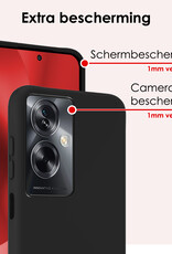 NoXx Hoes Geschikt voor OPPO A79 Hoesje Cover Siliconen Back Case Hoes Met 2x Screenprotector - Zwart