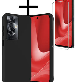 NoXx NoXx OPPO A79 Hoesje Siliconen Met Screenprotector - Zwart