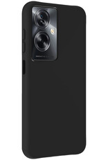 NoXx Hoes Geschikt voor OPPO A79 Hoesje Cover Siliconen Back Case Hoes Met Screenprotector - Zwart