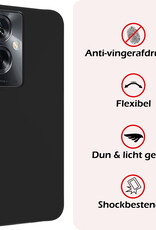 NoXx Hoes Geschikt voor OPPO A79 Hoesje Cover Siliconen Back Case Hoes - Zwart