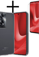 NoXx Hoes Geschikt voor OPPO A79 Hoesje Cover Siliconen Back Case Hoes Met Screenprotector - Transparant