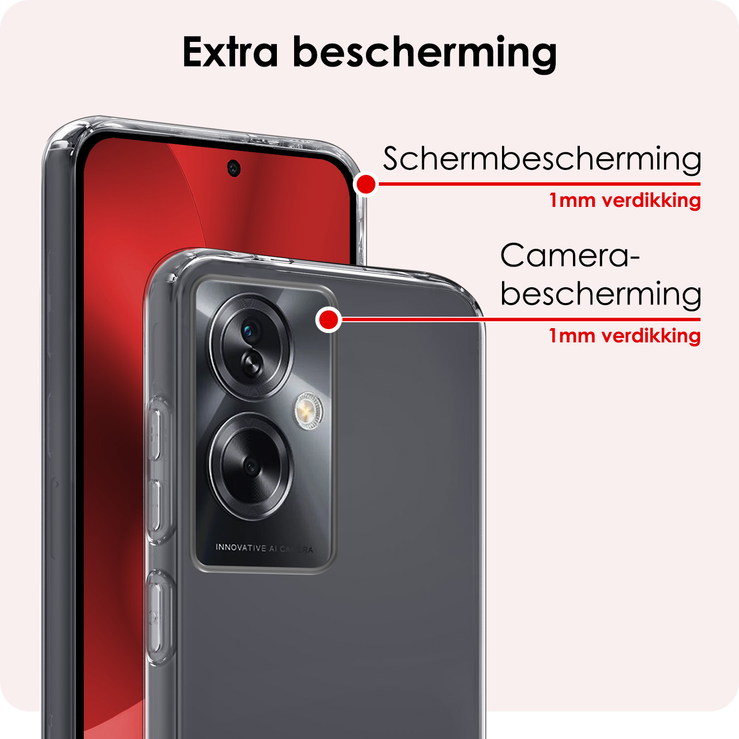 NoXx Hoes Geschikt voor OPPO A79 Hoesje Cover Siliconen Back Case Hoes - Transparant - 2x