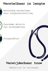 BASEY. Telefoonkoorden Universeel Telefoonkoord Verstelbaar Telefoon Koord - Universeel Telefoonkoord 150 cm - Donkerblauw