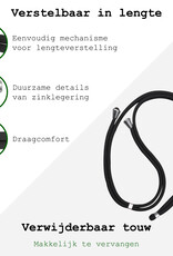 BASEY. Telefoonkoorden Universeel Telefoonkoord Verstelbaar Telefoon Koord - Universeel Telefoonkoord 150 cm - Zwart