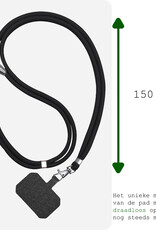 BASEY. Telefoonkoorden Universeel Telefoonkoord Verstelbaar Telefoon Koord - Universeel Telefoonkoord 150 cm - Zwart