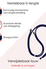 NoXx Telefoon Koord Universeel Telefoonkoord Verstelbaar - Telefoonkoorden Universeel Verstelbaar - Donkerblauw