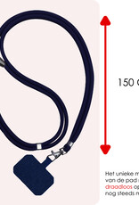 NoXx Telefoon Koord Universeel Telefoonkoord Verstelbaar - Telefoonkoorden Universeel Verstelbaar - Donkerblauw