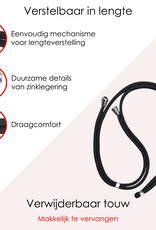 NoXx Telefoon Koord Universeel Telefoonkoord Verstelbaar - Telefoonkoorden Universeel Verstelbaar - Zwart