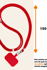 Nomfy Universeel Telefoonkoord Telefoonkoorden Verstelbaar - Universeel Telefoon Koord Polyester Telefoonkoord - Rood
