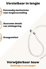 Nomfy Universeel Telefoonkoord Telefoonkoorden Verstelbaar - Universeel Telefoon Koord Polyester Telefoonkoord - Wit