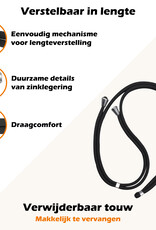 Nomfy Universeel Telefoonkoord Telefoonkoorden Verstelbaar - Universeel Telefoon Koord Polyester Telefoonkoord - Zwart