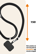 Nomfy Universeel Telefoonkoord Telefoonkoorden Verstelbaar - Universeel Telefoon Koord Polyester Telefoonkoord - Zwart