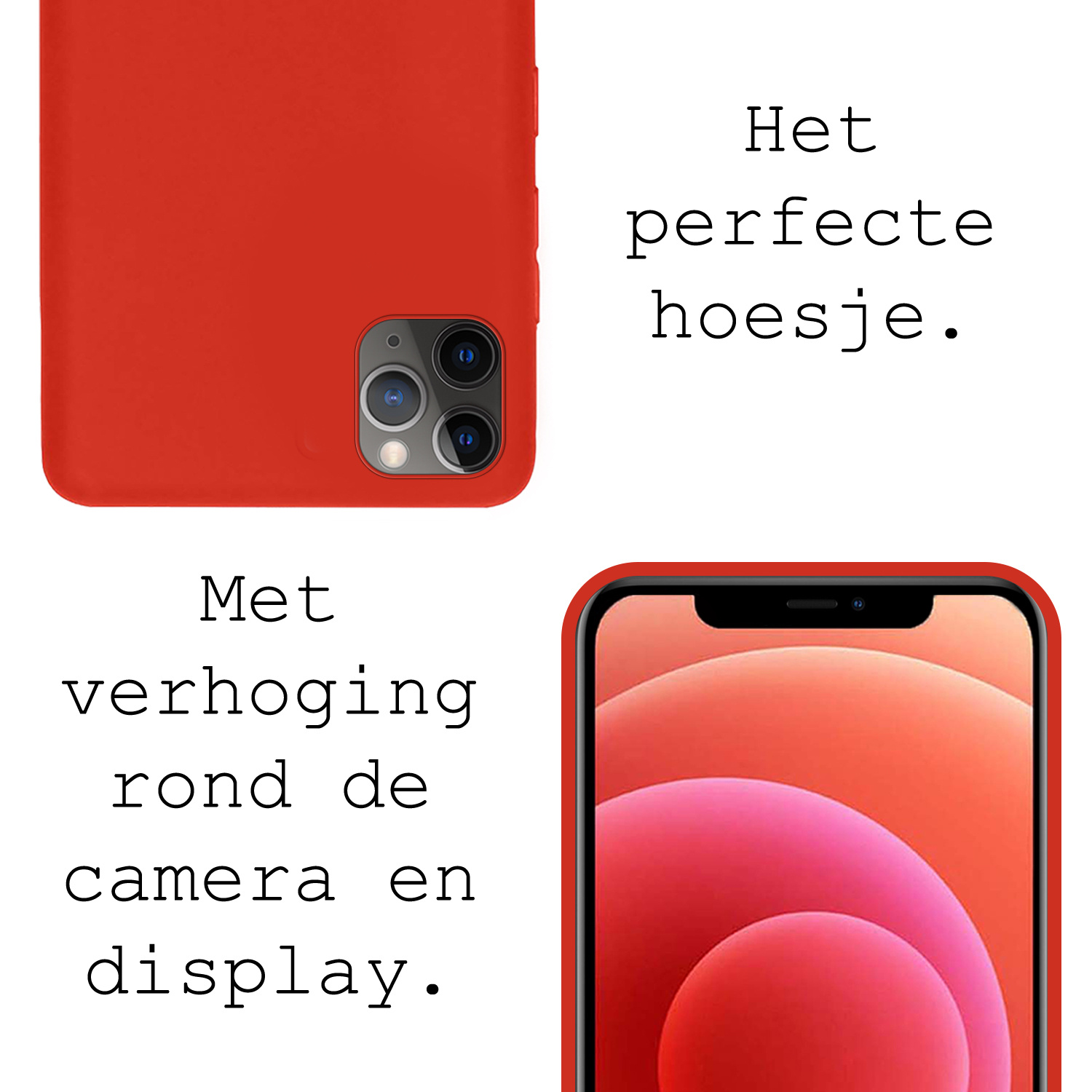 BASEY. Hoes Geschikt voor iPhone 11 Pro Max Hoesje Siliconen Back Cover Case - Hoesje Geschikt voor iPhone 11 Pro Max Hoes Cover Hoesje - Rood - 2 Stuks