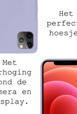 BASEY. Hoes Geschikt voor iPhone 11 Pro Max Hoesje Siliconen Back Cover Case - Hoesje Geschikt voor iPhone 11 Pro Max Hoes Cover Hoesje - Lila - 2 Stuks
