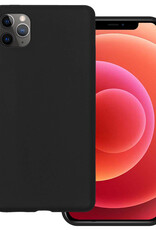 BASEY. Hoes Geschikt voor iPhone 11 Pro Max Hoesje Siliconen Back Cover Case - Hoesje Geschikt voor iPhone 11 Pro Max Hoes Cover Hoesje - Zwart
