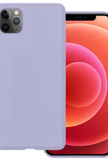 BASEY. Hoes Geschikt voor iPhone 11 Pro Max Hoesje Siliconen Back Cover Case - Hoesje Geschikt voor iPhone 11 Pro Max Hoes Cover Hoesje - Lila